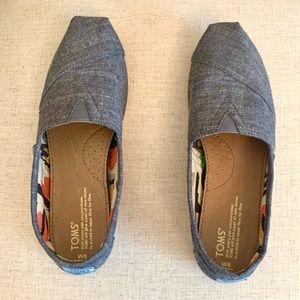 TOMS Blue Chambray Slip on